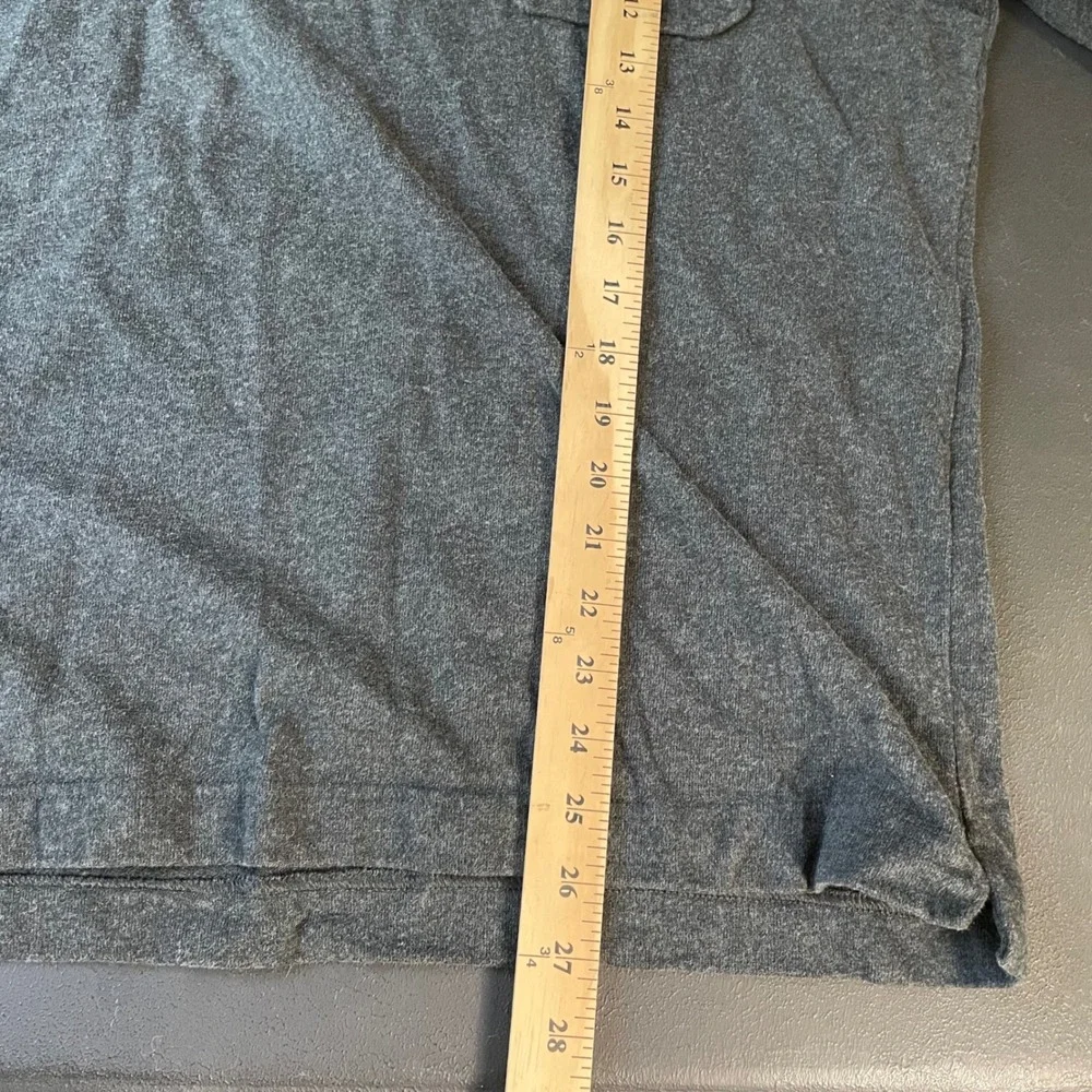 Banana Republic Quarter Zip Sweater Mens XL Gray Pullover Pockets Quiet Luxury